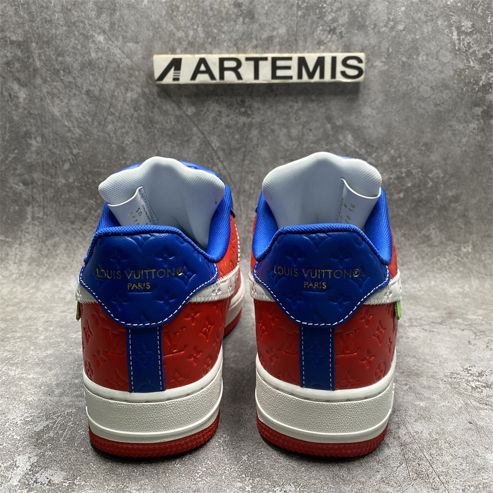 LV x Nike Air Force 1 red blue