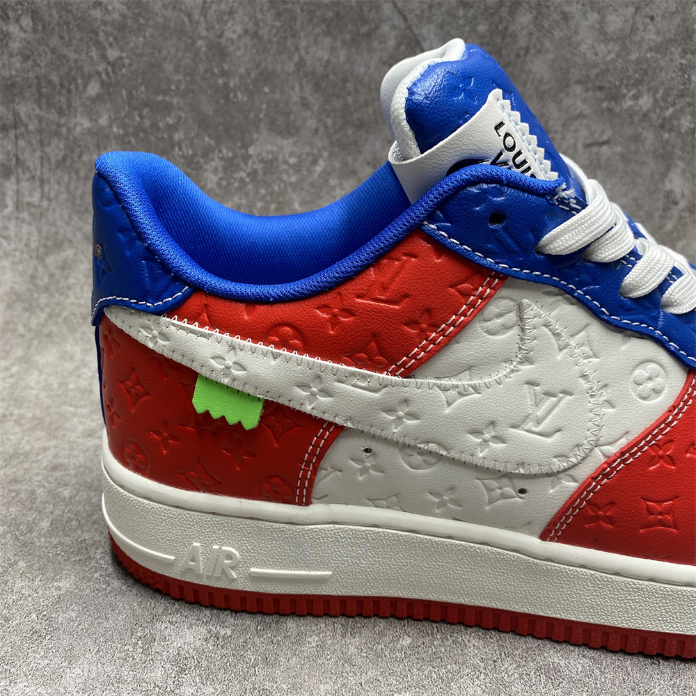 LV x Nike Air Force 1 red blue