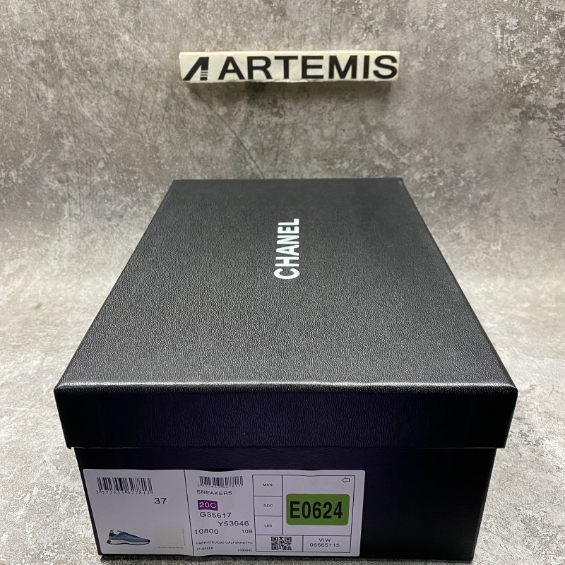 Ch*el pre-owned cloth trainers in green