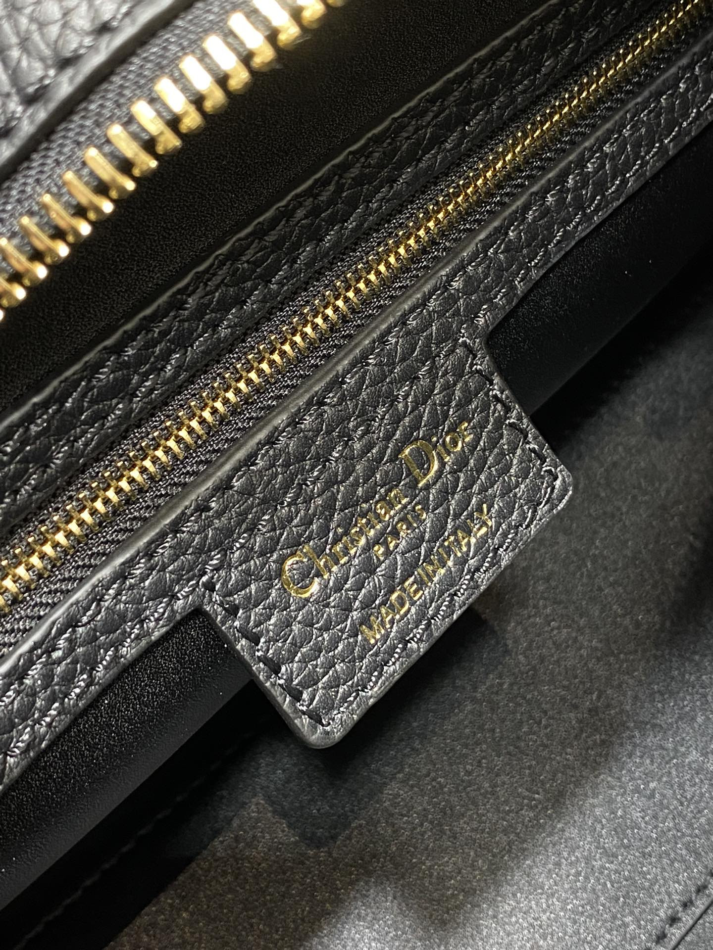 medium lady d-sire my abcD*or bag black bull leather 12 x 8 x 5 inches