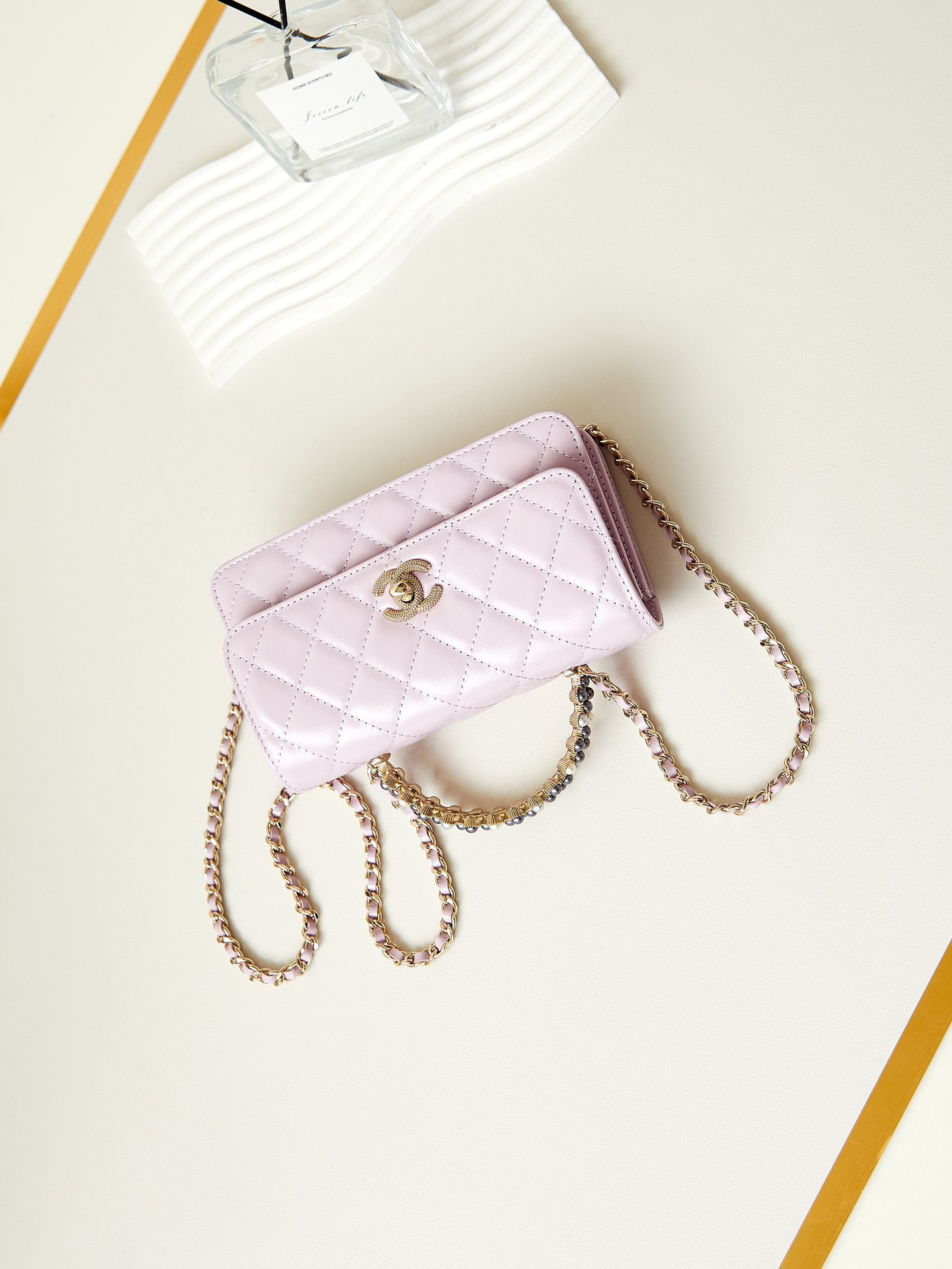 Ch*el 24p woc classic wallet on chain 11x18.5x6cm